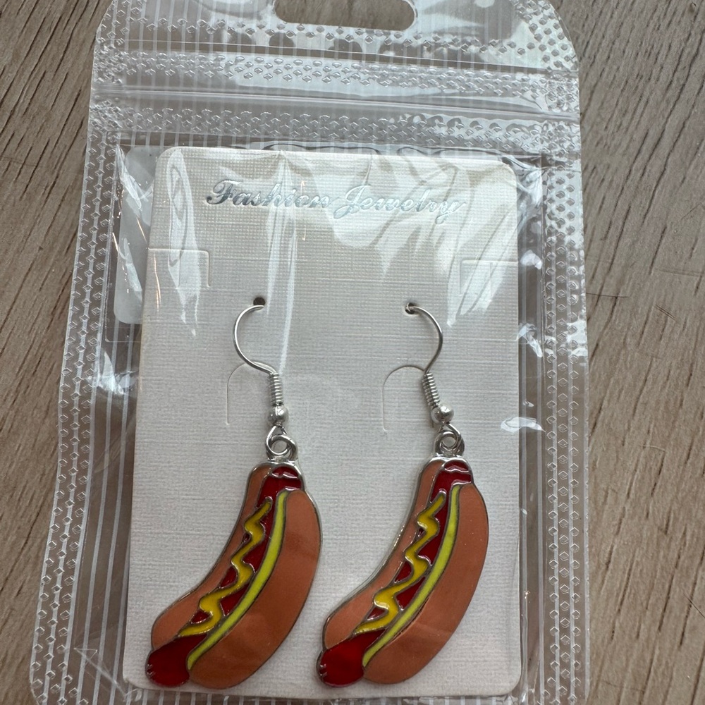 Hot Dog Dangle Earrings
